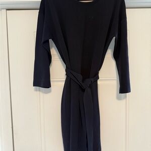 J. Crew navy blue 3/4 Sleeve Dress with Belt